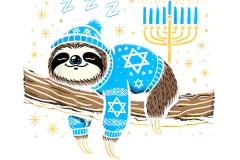 Funny-Hanukkah-Sloth-Jewish-Chanukah-Sleeping-Hanukkah